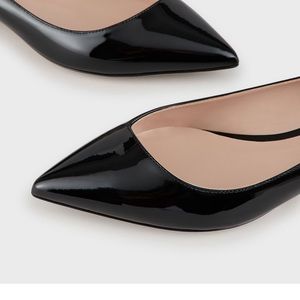 Giorgio Armani Patent-leather ballerina flats
